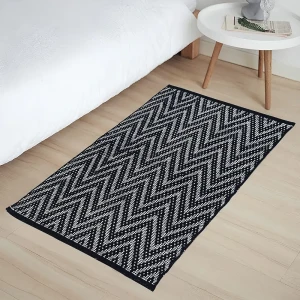 89371670 Коврик декоративный хлопок Шеврон IC-16760 см цвет 60x90 см цвет черный STLM-1332164