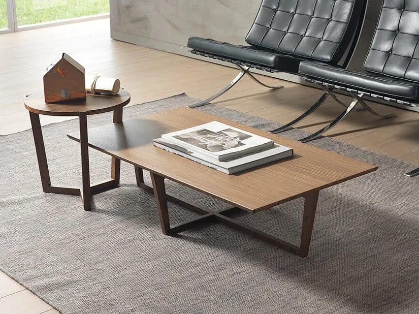 Низкий прямоугольный журнальный столик из массива дерева Pacini & Cappellini City ARCH-00054140