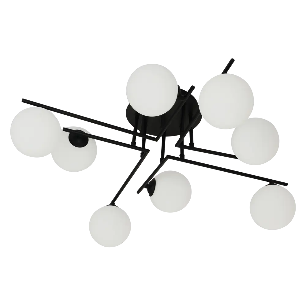 Люстра потолочная Galana 8 ламп 20 м² цвет черный/белый KREAFORTA STLM-2070490 - Вид №2