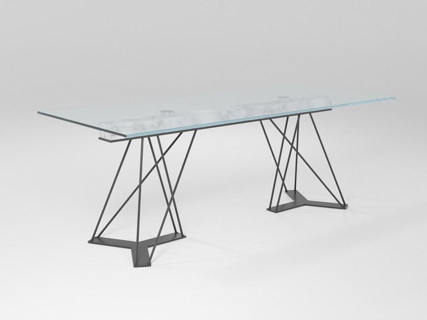 Barel Прямоугольный стол из хрусталя и железа Sistema santiago sun-id-1484509 - Вид №1