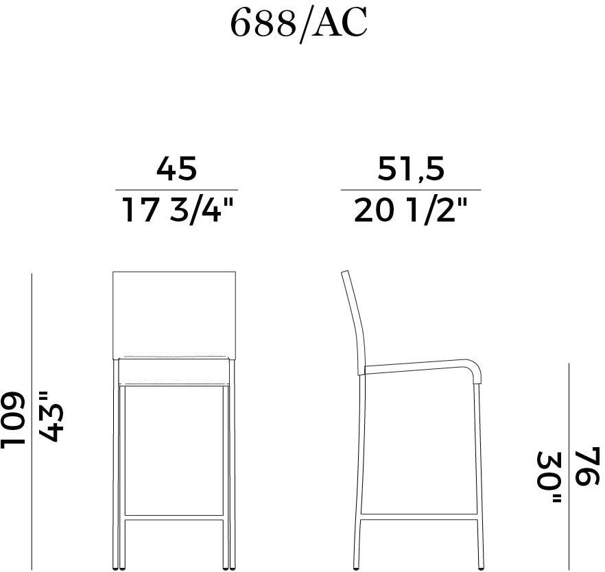 Potocco Высокий кожаный табурет с подставкой для ног Agra 688/ac - Вид №2