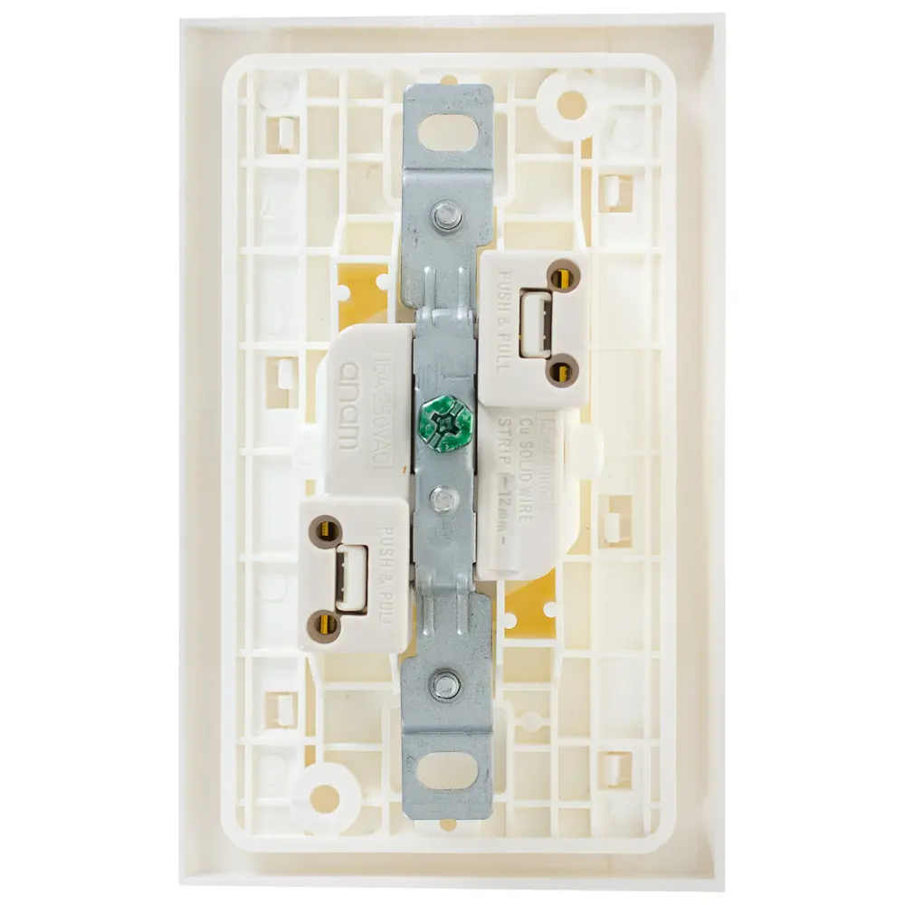 Розетка Legrand Anam Zunis с заземлением, 2 разъема, со шторками, цвет белый STLM-2073187 - Вид №2