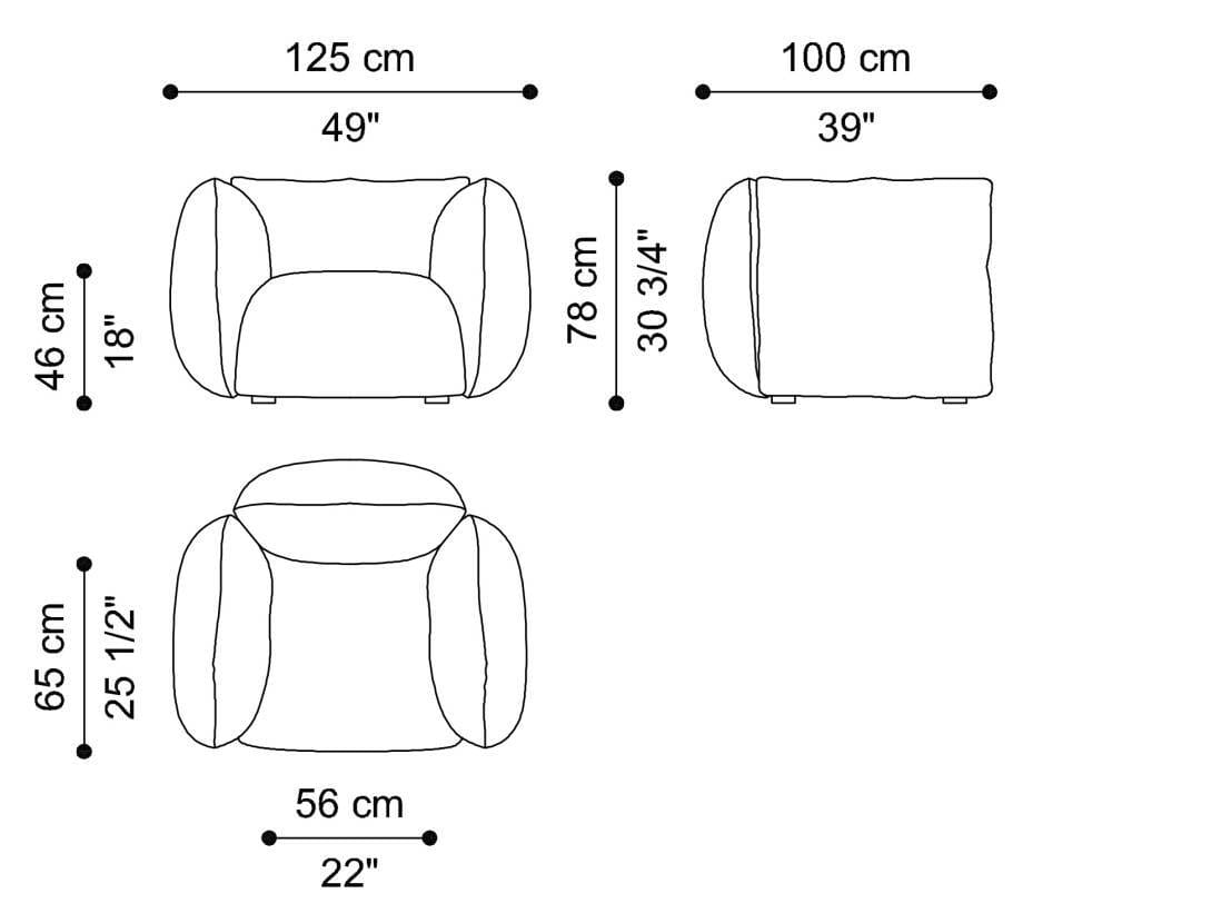 Кожаное кресло с подлокотниками ETRO Home Interiors Cushy ARCH-00029668 - Вид №5