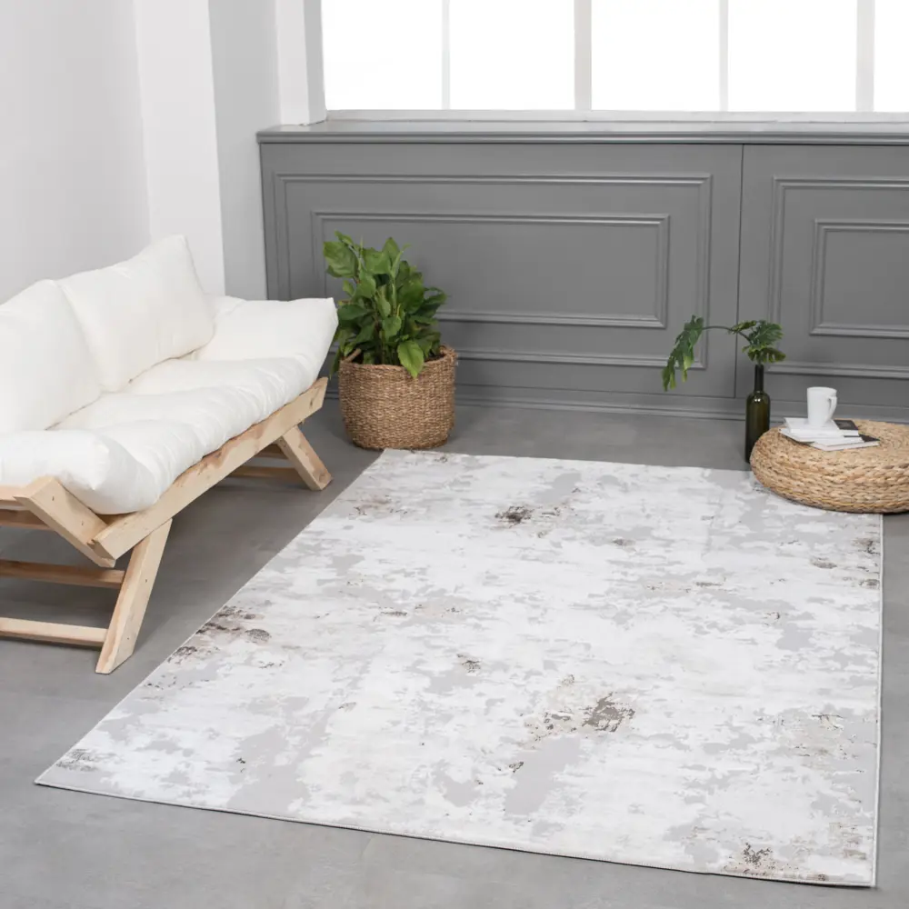 INSPIRE Breeze - серый ковер из полиэстера 60×110 см для современного интерьера 84860676
