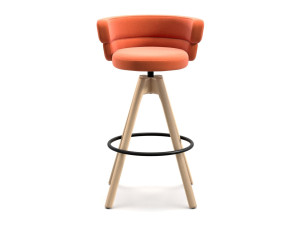 Высокий стул из ткани с подставкой для ног