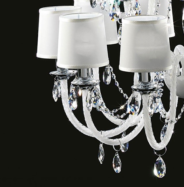 Italamp 346/4+4 Bianco/SW Strass/C люстра подвесная 71452 - Вид №1