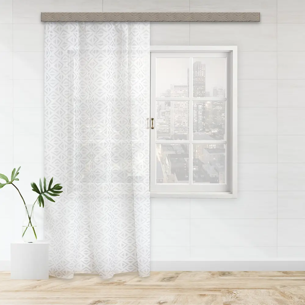 Тюль на ленте Треугольники 300x280 см цвет серый 89079748 STLM-2148250 WITERRA  - Вид №4