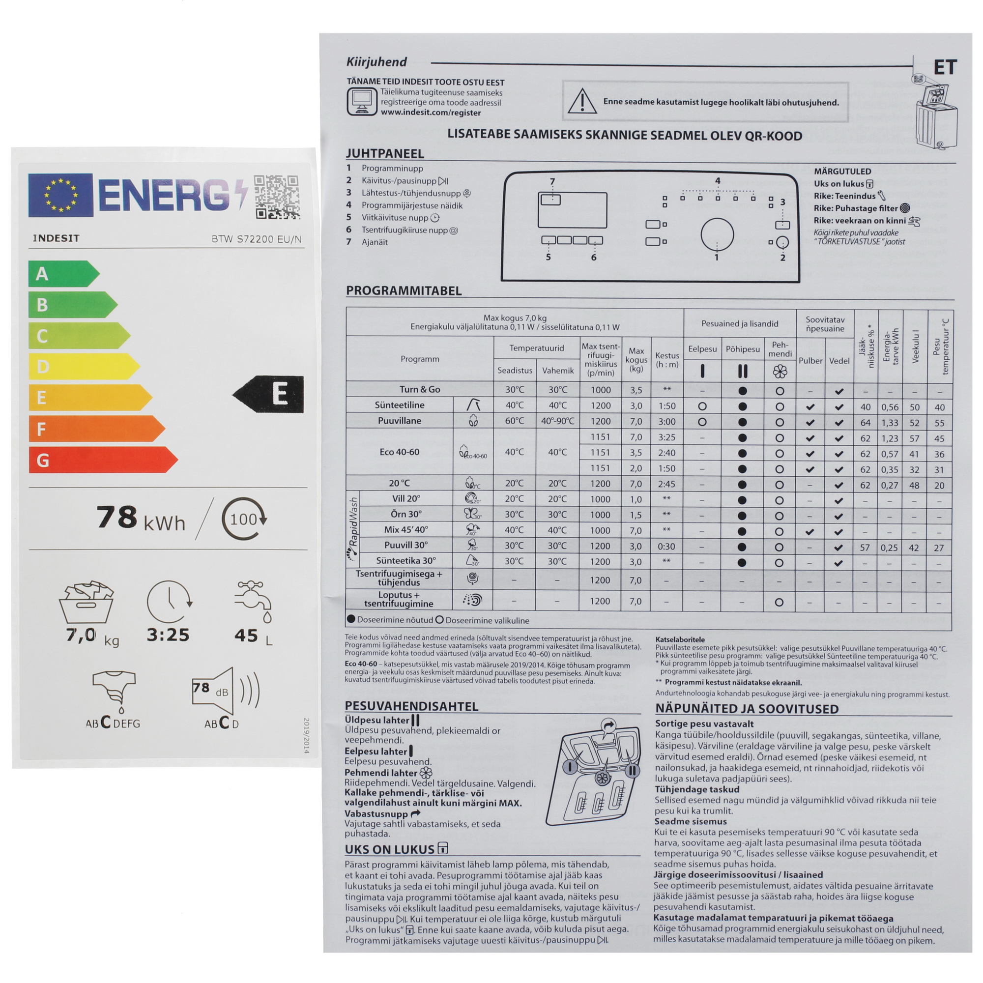 9153059 Стиральная машина Indesit BTW S72200 EU/N белый STDN-0110639 - Вид №13