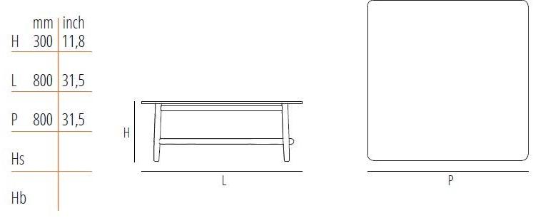 Wiener GTV Design Квадратный деревянный журнальный столик Single curve sun-id-1505347 - Вид №13