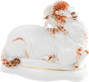 10572602 Meissen Фигурка 19,5см "Овен" (элемент композиции "Лис Райнеке")(Макс Эссер, 1925г.)(лим.вып.07/50, 2015г) Фарфор 