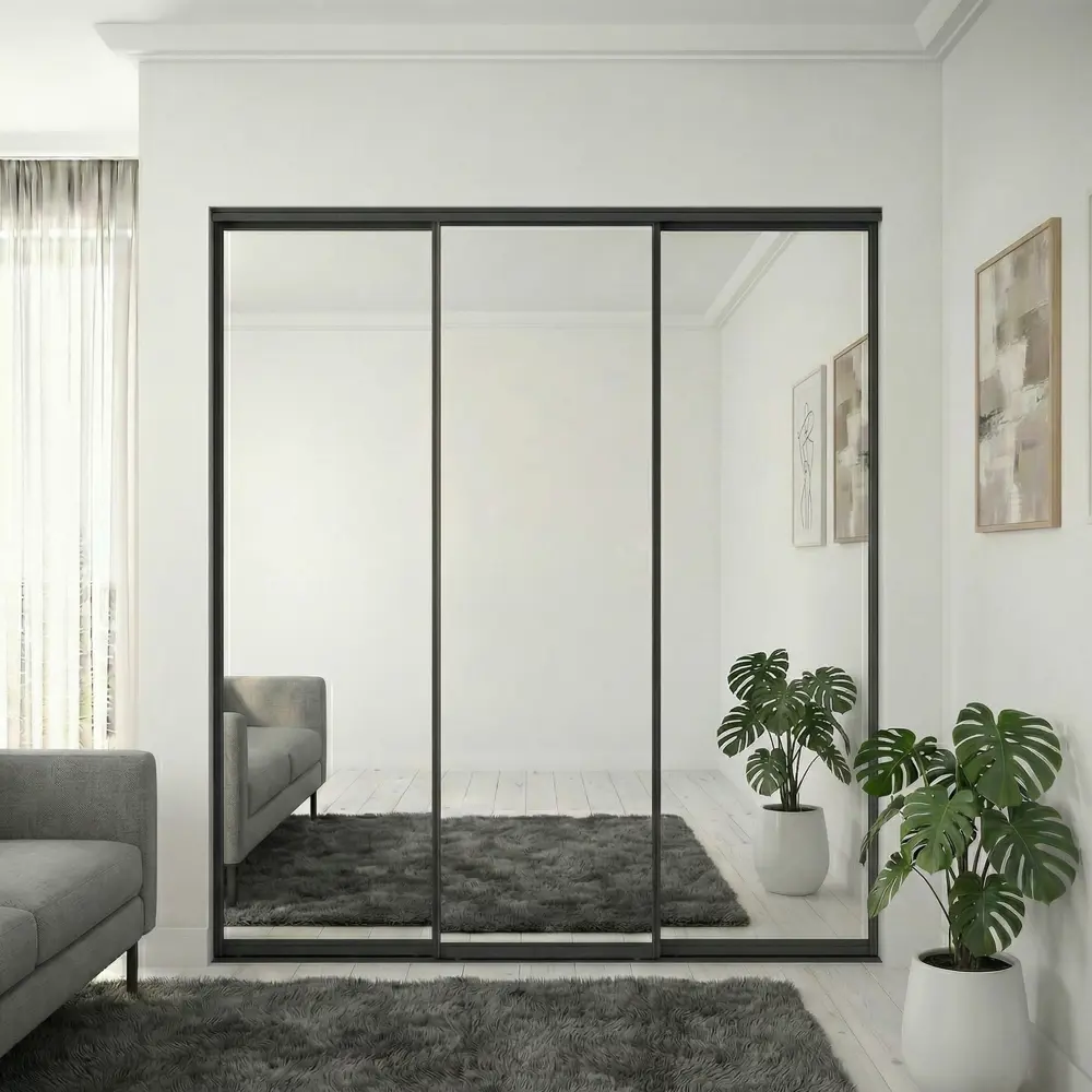 Дверь-купе KONSENSA 244.5x60.4 см с зеркалом профиль черный STLM-2151697 - Вид №6