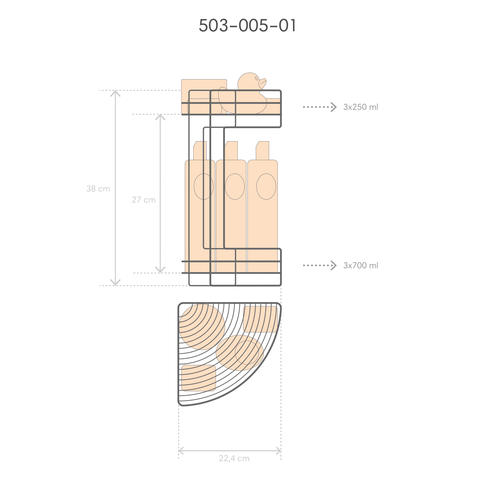 82484985 Полка двухъярусная угловая 23х23х38 см цвет хром Новые горизонты Santreyd  - Вид №9