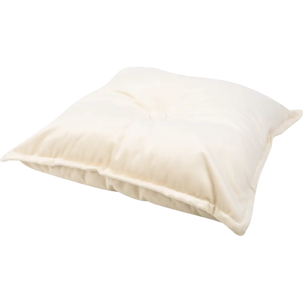 Подушка с пуговицей Бархат 43x43 см цвет кремовый LINEN WAY STLM-2091188 - Вид №1