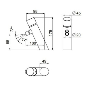 Однорычажный смеситель для биде с одним отверстием