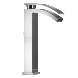 Смеситель для раковины, однорычажный, с высоким изливом 3/8 дюйма. Керамический картридж Ø28 мм. Длина шлангов 350 мм. Со съемным сливным набором 1 1/4 ”. Без аэратора. Расход 7,51 л / мин. при 3 барах  Imagine NOKEN 100038836  CHROME