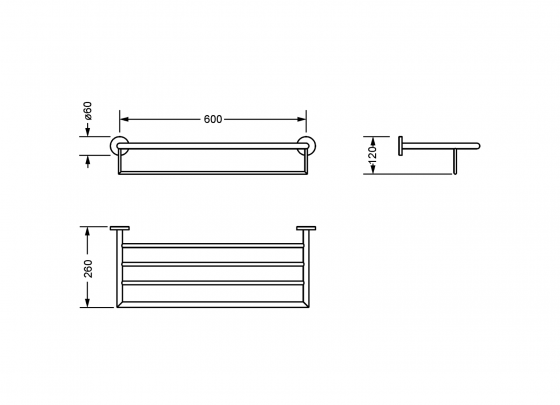 Полочка для банных полотенец JOERGER Exalновинка 632.00.048.000 - Вид №1