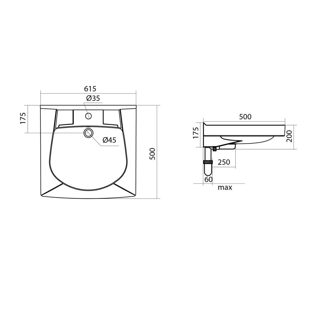 Раковина на стиральную машину Santek Пилот 1WH302431 50x60 см STLM-2194941 - Вид №3