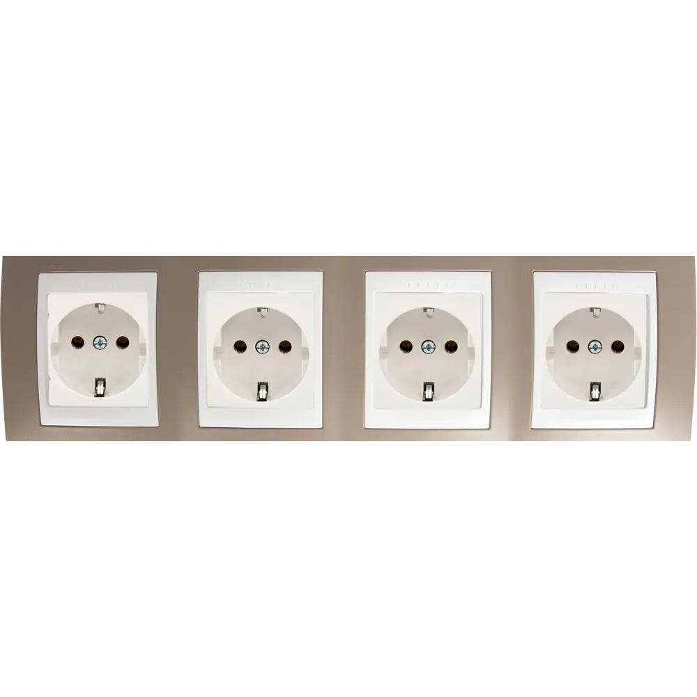 Рамка для розеток и выключателей Systeme Electric Unica 4 поста, цвет коричневый/белый STLM-2129273 - Вид №2
