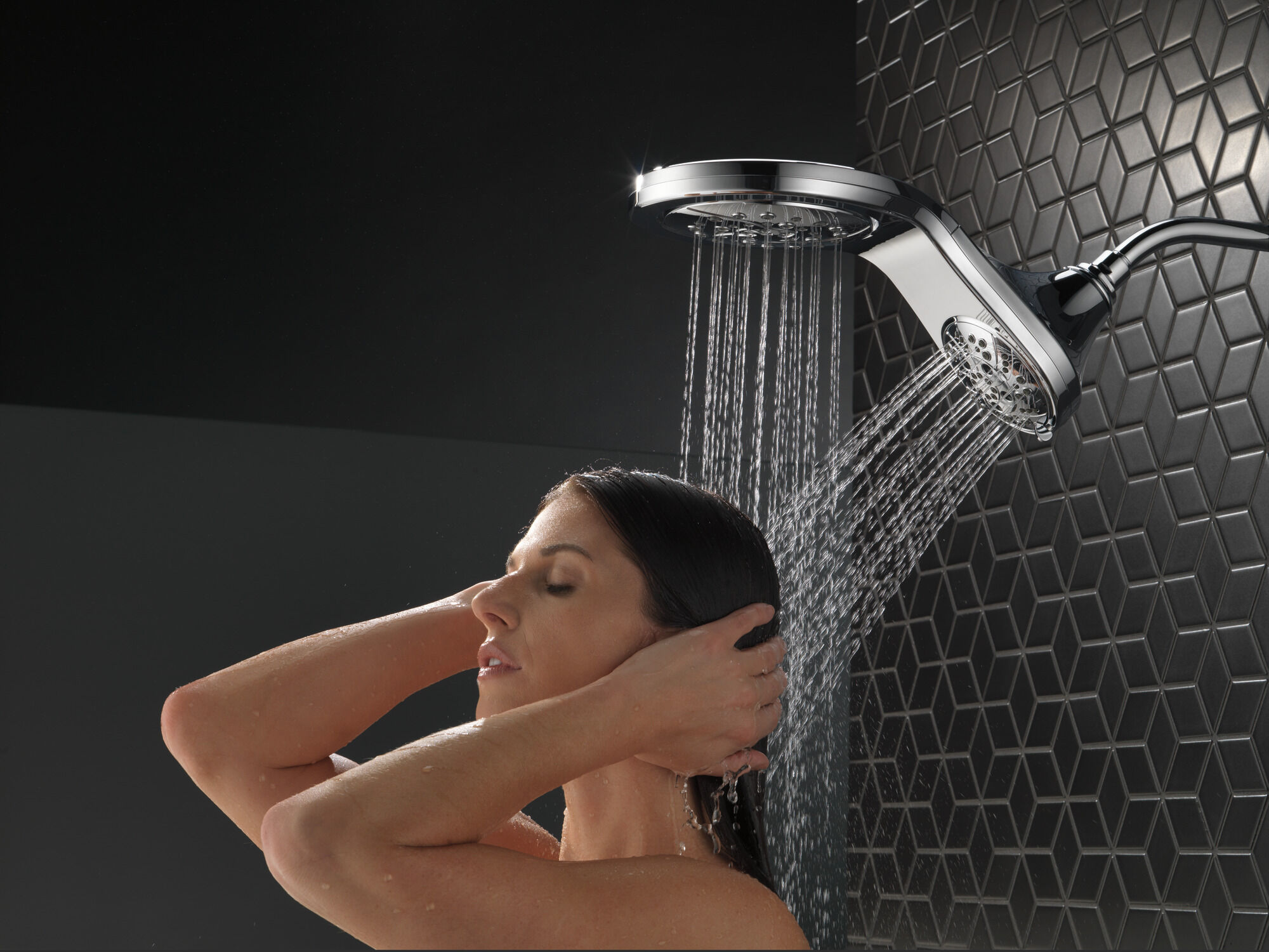 58581-PK HydroRain® H2Okinetic® In2ition® Душ два в одном с 5 настройками Delta Faucet Universal Showering Хром  - Вид №13