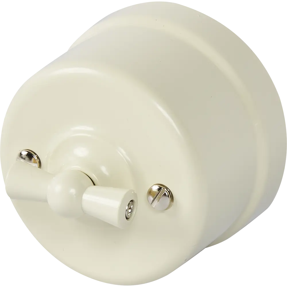 Выключатель накладной Electraline 2 клавиши проходной цвет слоновая кость Ретро STLM-2155409