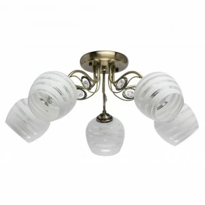 Люстра белая потолочная 5 ламп De Markt City "Грация" 677013005 DE MARKT ГРАЦИЯ 00-3833597 Белый;коричневый