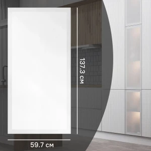 Фасад-витрина KONSENSA Вельск 60x137 см белый матовый для кухни 89405458