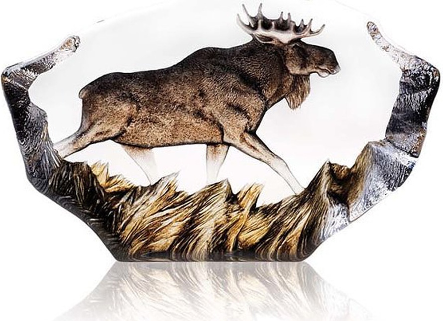 10666119 MALERAS Скульптура MALERAS "Лось", 18см, хрусталь Хрусталь 