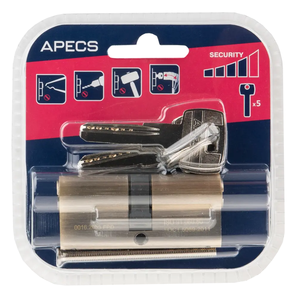 Цилиндровый механизм Apecs Pro LM-70-AB для металлических дверей 84168102 SM STLM-0046696 - Вид №3