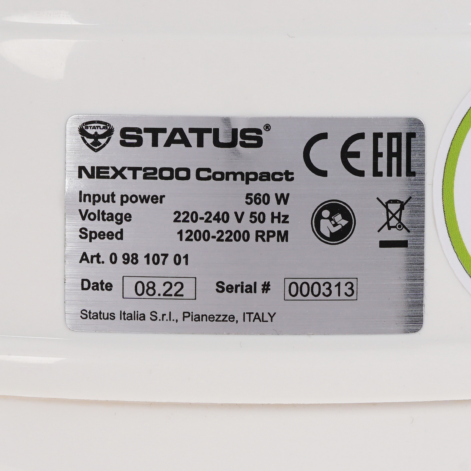 9944355 Измельчитель пищевых отходов STATUS NEXT 200 Compact STDN-0069462 - Вид №4