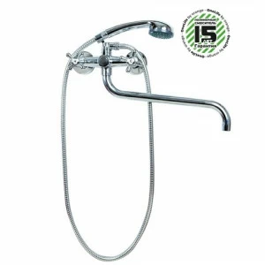 Orange OneLife P03-211cr Полимерный двухвентильный универсальный смеситель, цвет хром Черный матовый