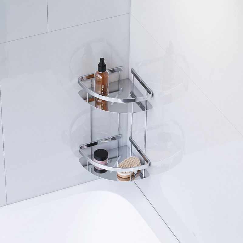A7454200 Полка для душа угловая двухъярусная хром AM.PM Sense L  - Вид №2