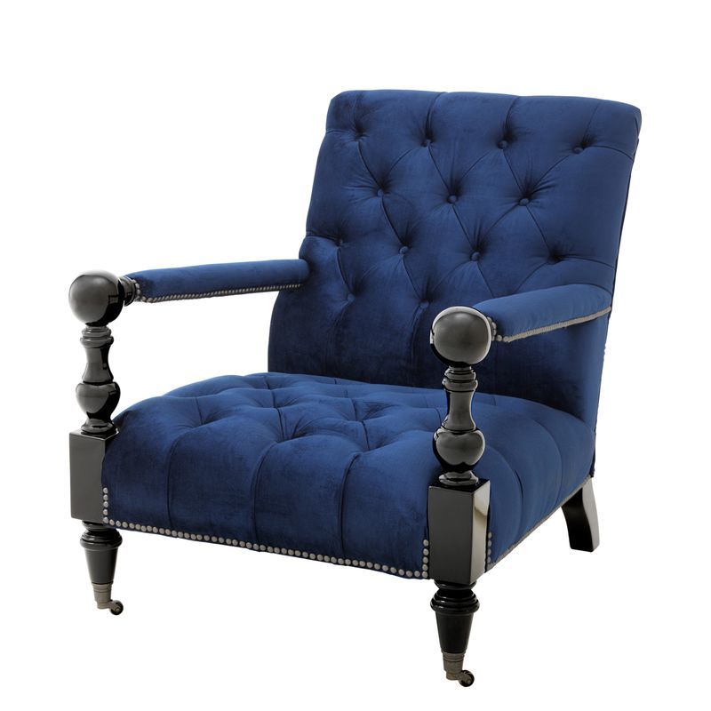 Кресло Castel от Eichholtz синее EICHHOLTZ ДИЗАЙНЕРСКИЕ, EICHHOLTZ 062250 Синий  - Вид №1
