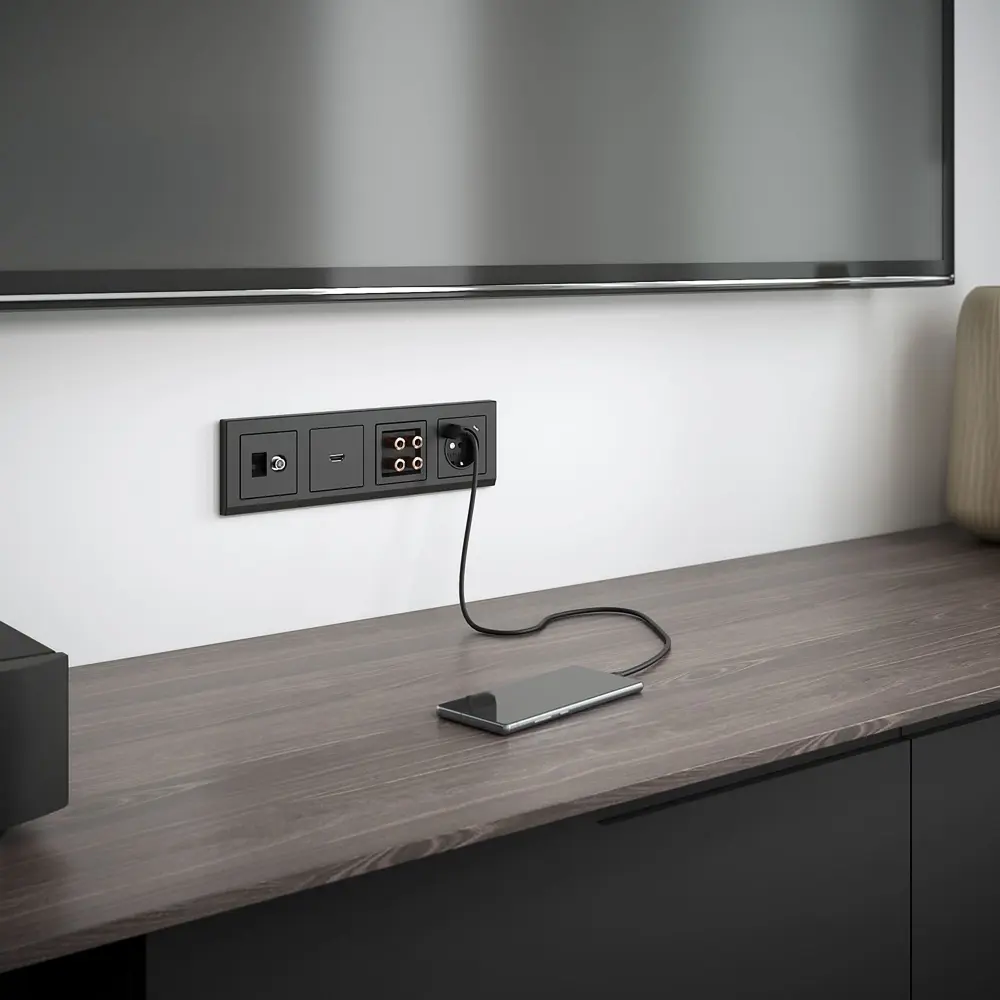 Розетка встраиваемая Werkel с заземлением разъем USB со шторками цвет черный Встраиваемые механизмы STLM-2008017 - Вид №2