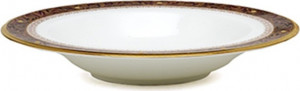 92946 Noritake Тарелка суповая Noritake "Ксавьер,золотой кант" 21см Фарфор костяной