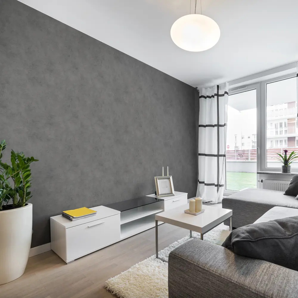 АСПЕКТ РУ Соло - Флизелиновые обои графит для стильного интерьера 85471119 STLM-0062899 - Вид №3