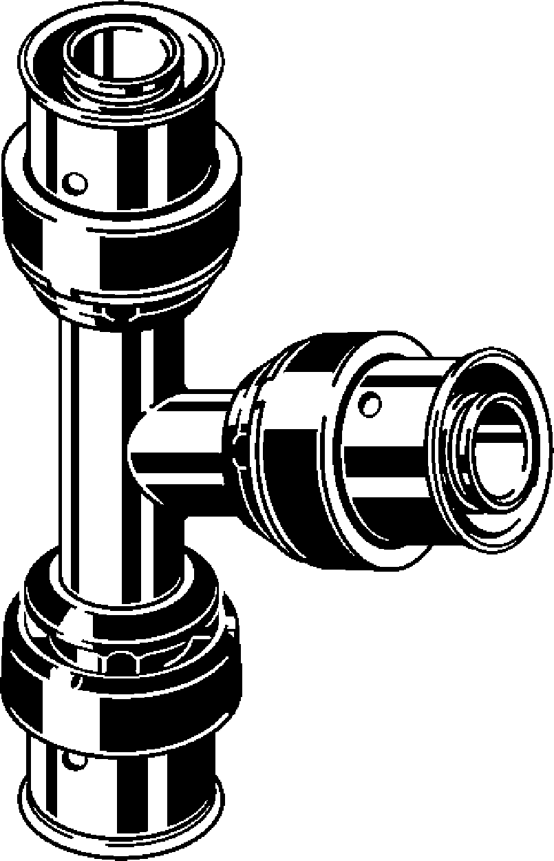 730 017 Модель 6718 Трубопроводные системы  Viega Smartpress  Тройники Santreyd  - Вид №1