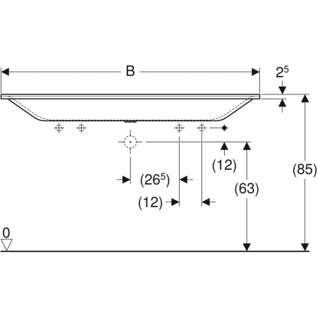 500.279.00.1 Встраиваемая раковина Geberit Xeno² Geberit  - Вид №3