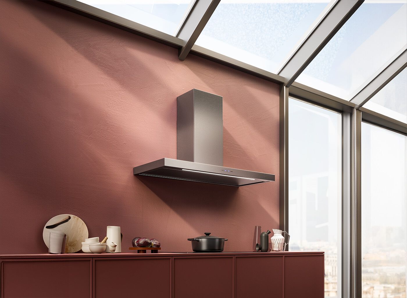 Настенный вытяжной шкаф из нержавеющей стали со встроенным освещением Falmec дизайн ARCH-00058191 - Вид №4