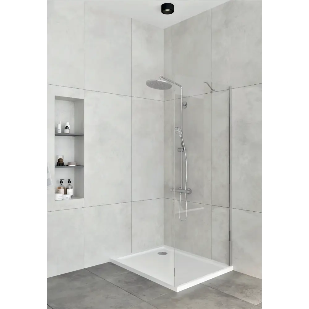 Боковая панель для душа Rain 80x185см профиль хромированный стекло прозрачное 5мм Santreyd STLM-2012350