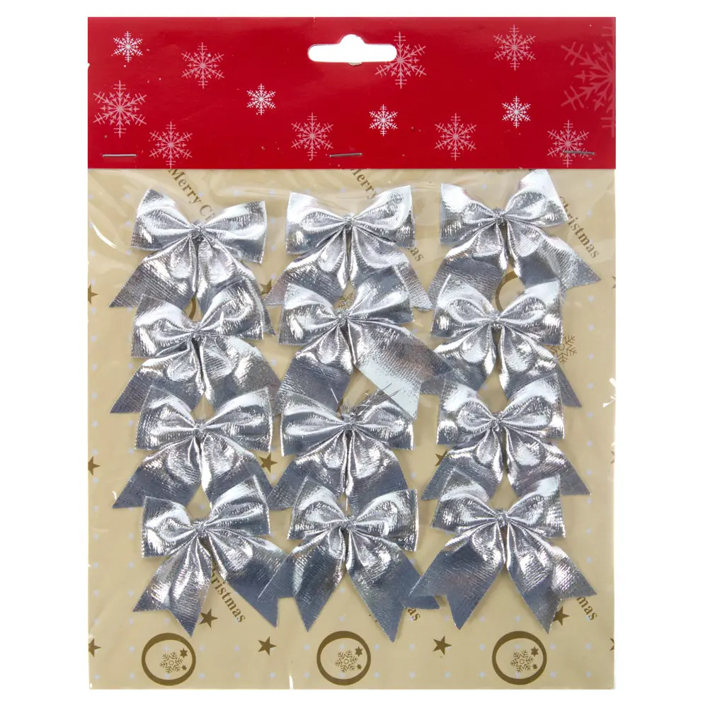 Набор ёлочных украшений «Бантики» 3.5 см, цвет серебристый, 12 шт Santreyd STLM-2178699