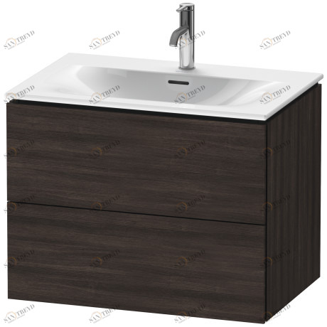 LC630605353 L-Cube Тумбочка подвесная Каштан темный, декор Duravit