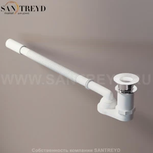 Agape  Сифон с нажимным донным клапаном хромированный для ванн с кольцом 70 мм MET0477S