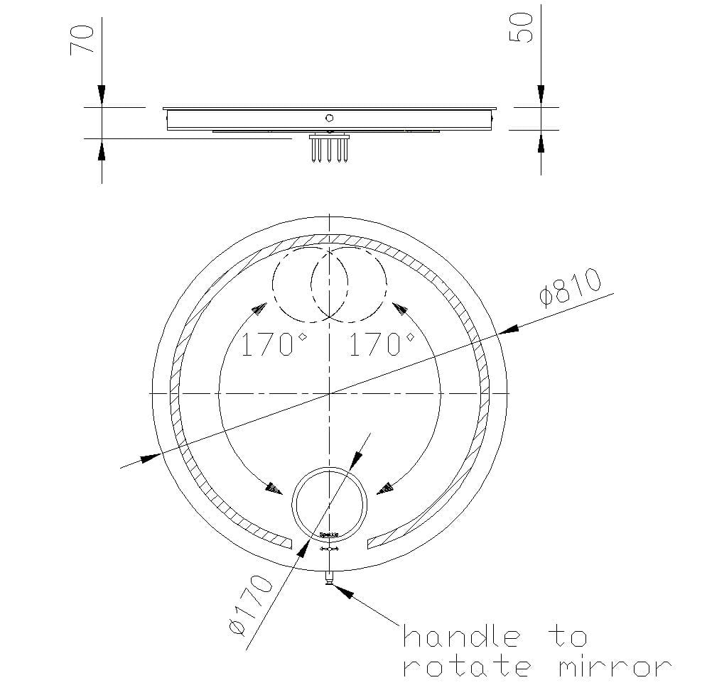Круглое зеркало со встроенным освещением Spekkio Rotary LED ARCH-00139063 - Вид №4