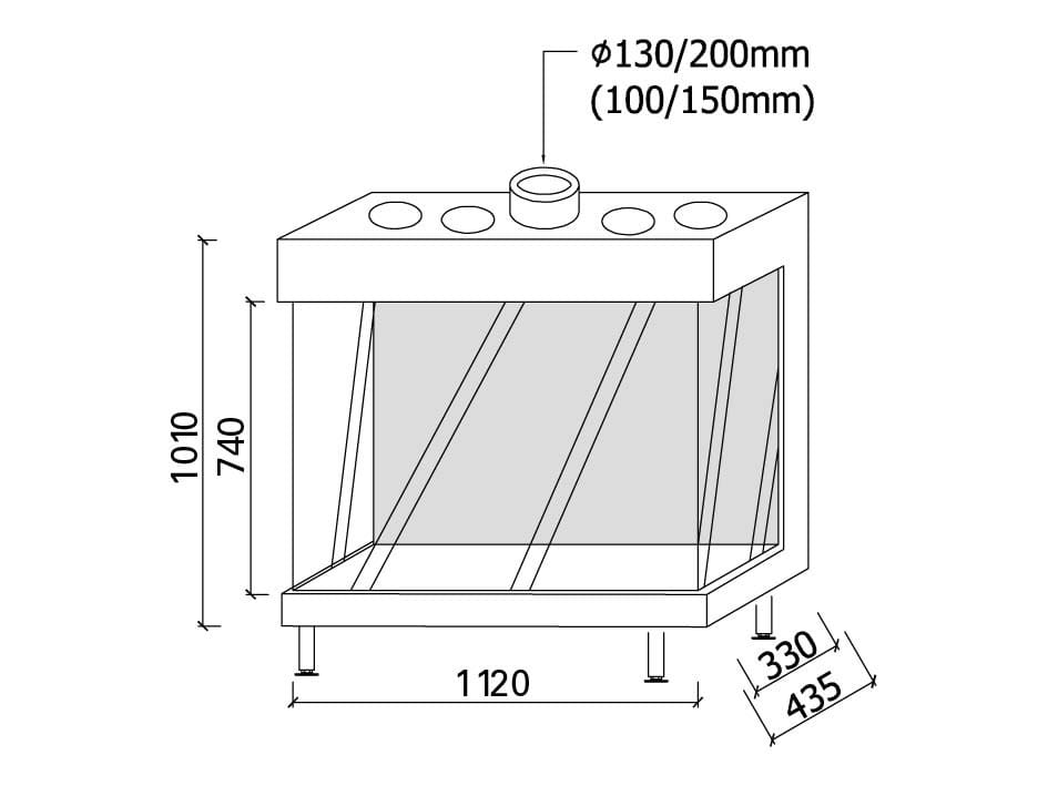Газовый тройной фасадный камин Metalfire ARCH-00113245 - Вид №8