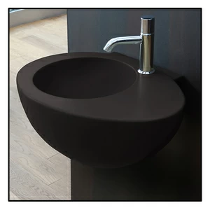 LGLS56LV Подвесная раковина настенная овальная Ceramica Cielo  серая