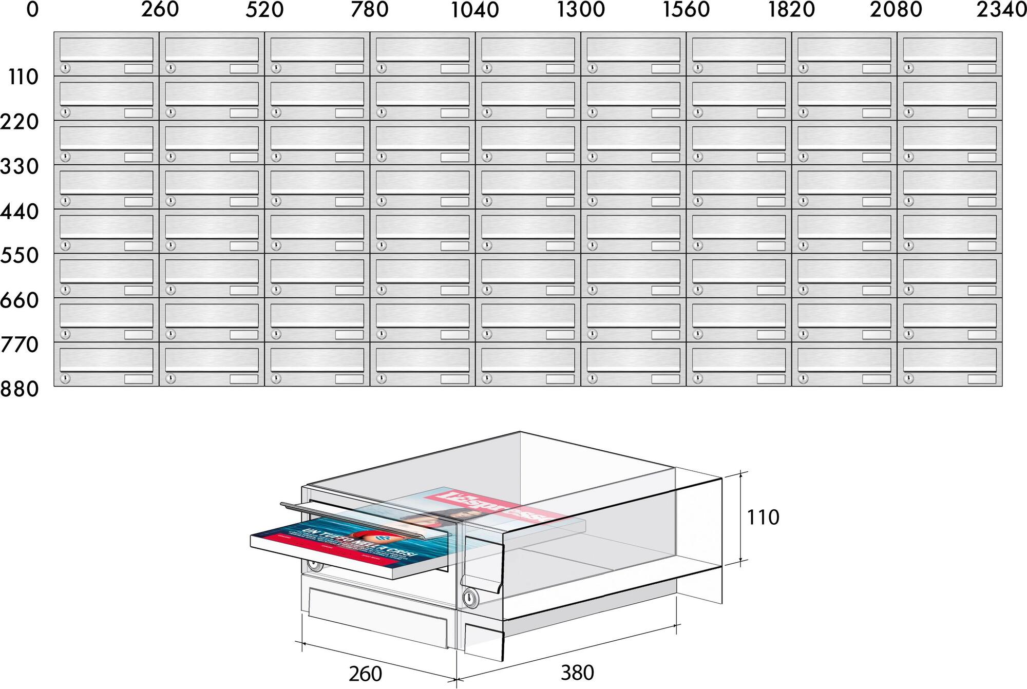 RAVASI Односторонний открытый почтовый ящик Esterni sun-id-1447574 - Вид №12