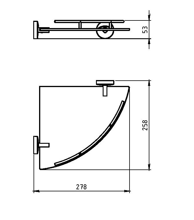 Угловая полка с ограждением Novaservis Metalia 11 0158.0 хром 01580 - Вид №1