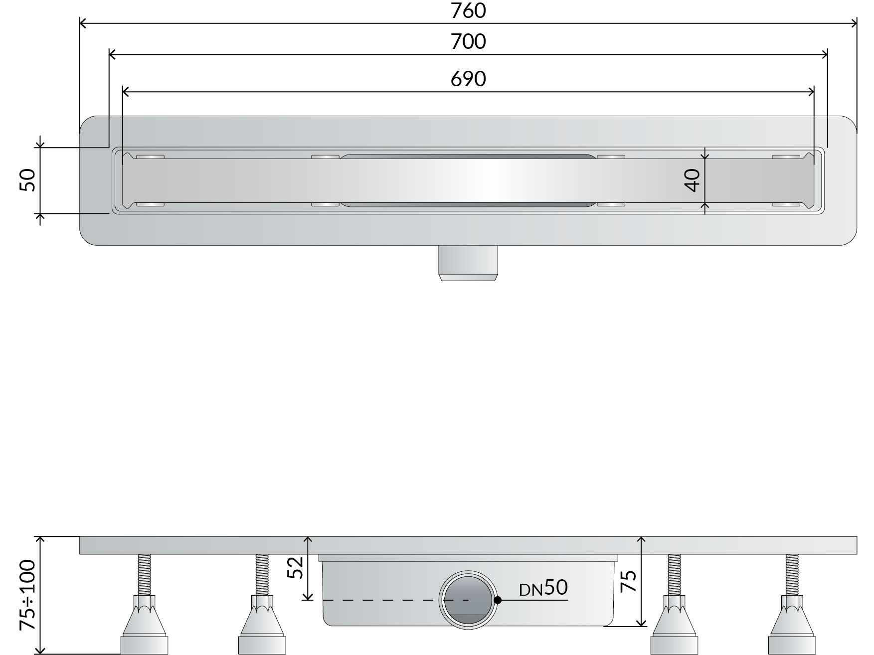 Слив для душа ABS OMP Unseen ARCH-00011356 - Вид №1