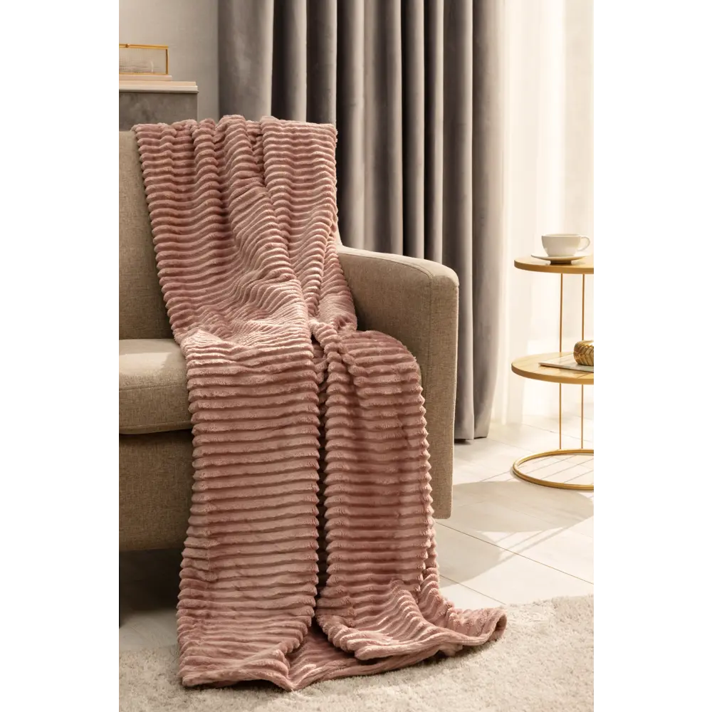 Плед Strips 150x200 см велсофт цвет сливовый Santreyd STLM-2006059 - Вид №4