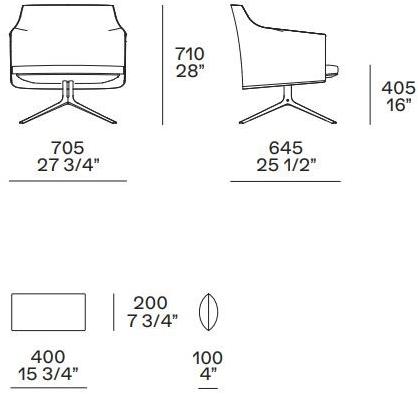 Poliform Поворотное кожаное кресло с подлокотниками Stanford sun-id-1424712 - Вид №10